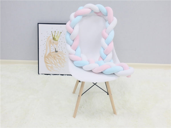 Baby Bumper Bed Braid Knot Pillow Cushion For Infants