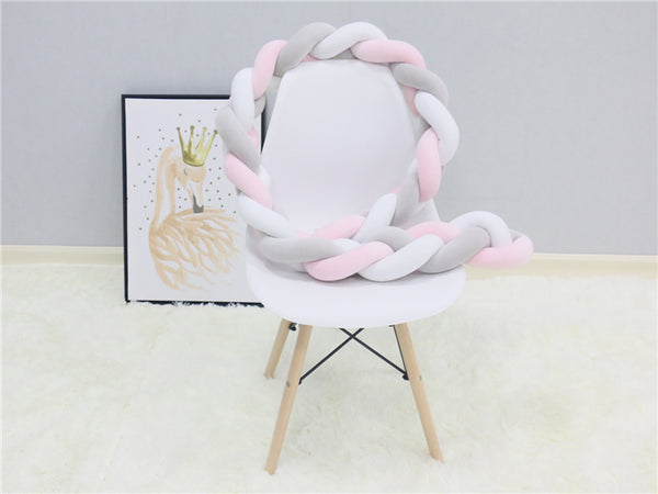 Baby Bumper Bed Braid Knot Pillow Cushion For Infants