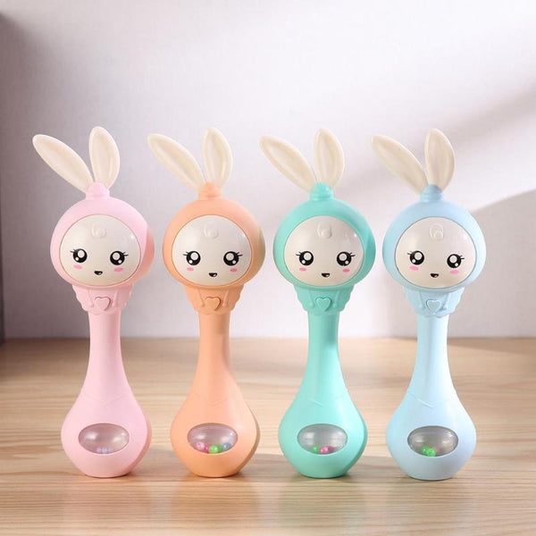 Musical Flashing  Rabbit Hand Bells For Infants