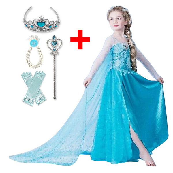 Anna Elsa Fancy Princess Dress For Baby Girls