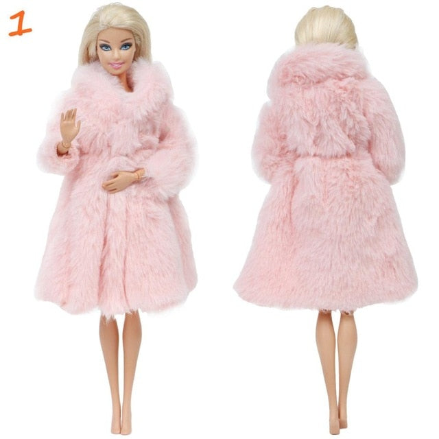 Barbie Doll Beautiful Winter Fur Coat