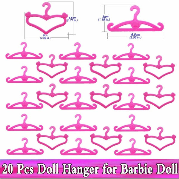 Cute Doll Accessories for Barbie Doll Shoes Boots Mini Dress Handbags Crown Hangers Glasses Doll Clothes Kids Toy 12''