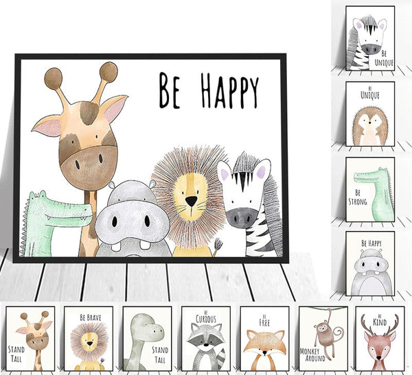 Be Brave Be Strong Stand Tall Children's Room Cute Canvas Painting (Small)