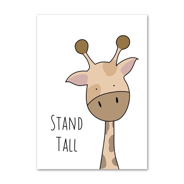 Be Brave Be Strong Stand Tall Children's Room Cute Canvas Painting (Medium)