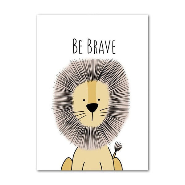 Be Brave Be Strong Stand Tall Children's Room Cute Canvas Painting (Medium)