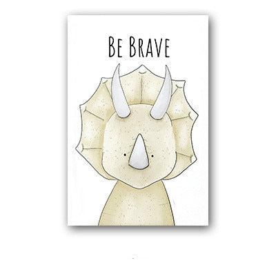 Be Brave Be Strong Stand Tall Children's Room Cute Canvas Painting (Medium)