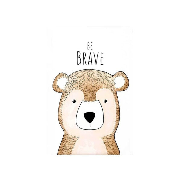 Be Brave Be Strong Stand Tall Children's Room Cute Canvas Painting (Small)