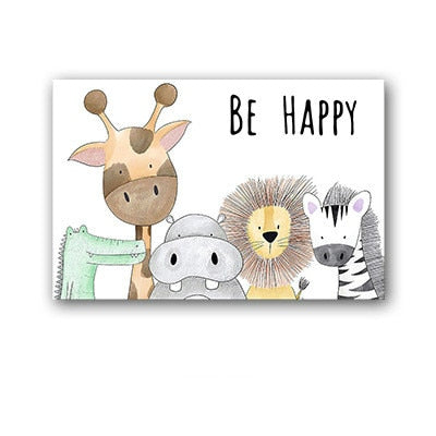 Be Brave Be Strong Stand Tall Children's Room Cute Canvas Painting (Medium)