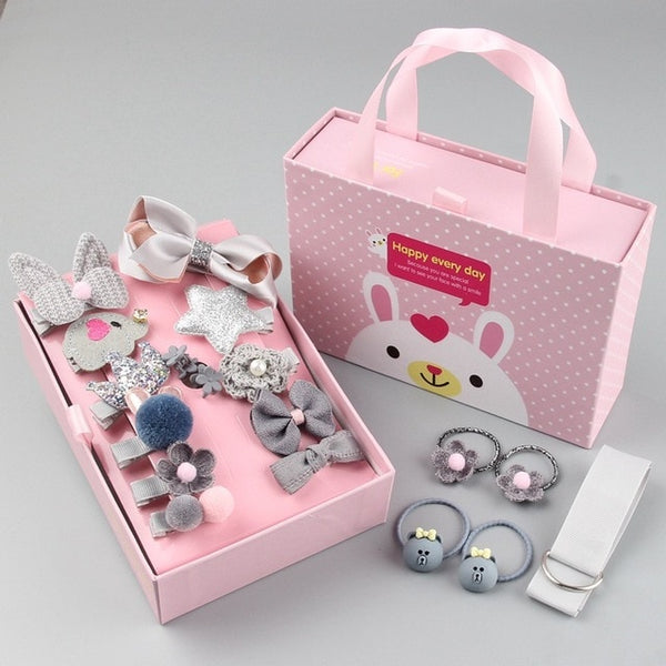 18Pcs Baby Little Girl Hair Accessories Princess Gift Set with Pretty Gift Bag