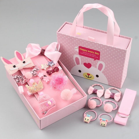 18Pcs Baby Little Girl Hair Accessories Princess Gift Set with Pretty Gift Bag
