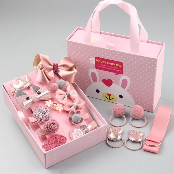 18Pcs Baby Little Girl Hair Accessories Princess Gift Set with Pretty Gift Bag