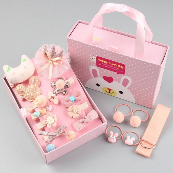 18Pcs Baby Little Girl Hair Accessories Princess Gift Set with Pretty Gift Bag