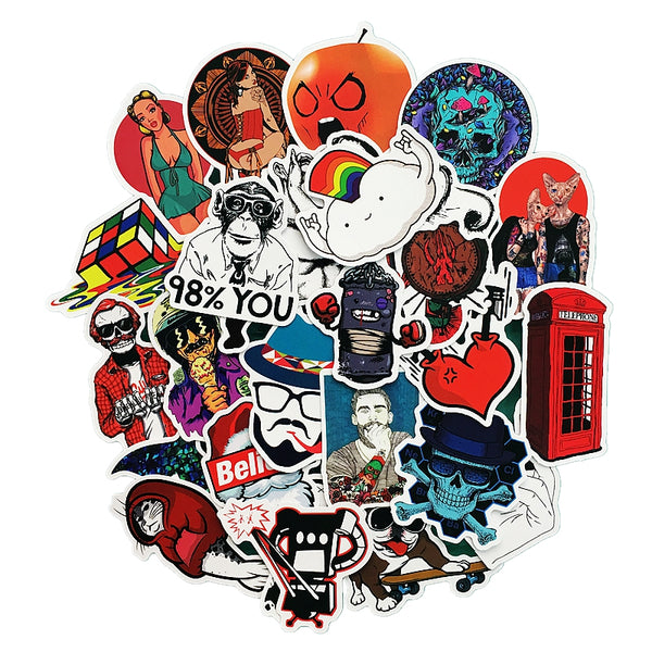 50Pcs Classic Fashion Graffiti Stickers