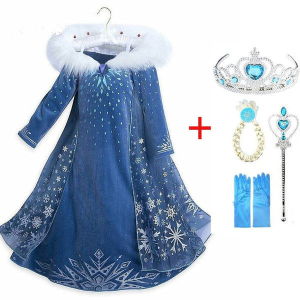 Girls Elsa Dress New Snow Queen Costumes For Kids