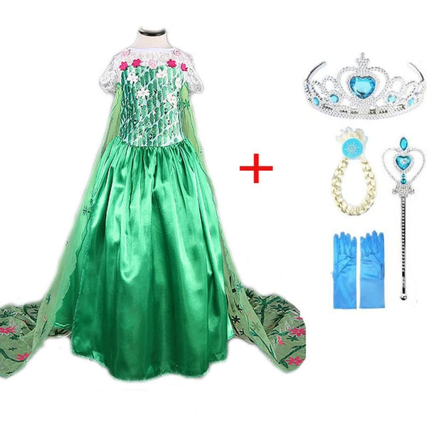 Girls Elsa Dress New Snow Queen Costumes For Kids