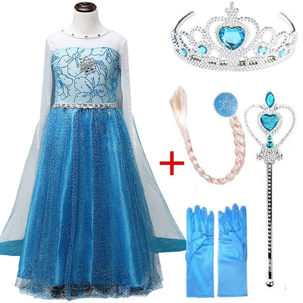 Girls Elsa Dress New Snow Queen Costumes For Kids