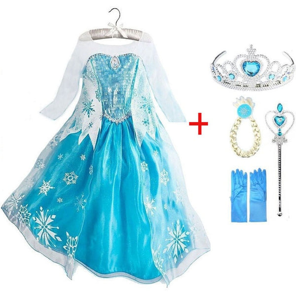 Girls Elsa Dress New Snow Queen Costumes For Kids