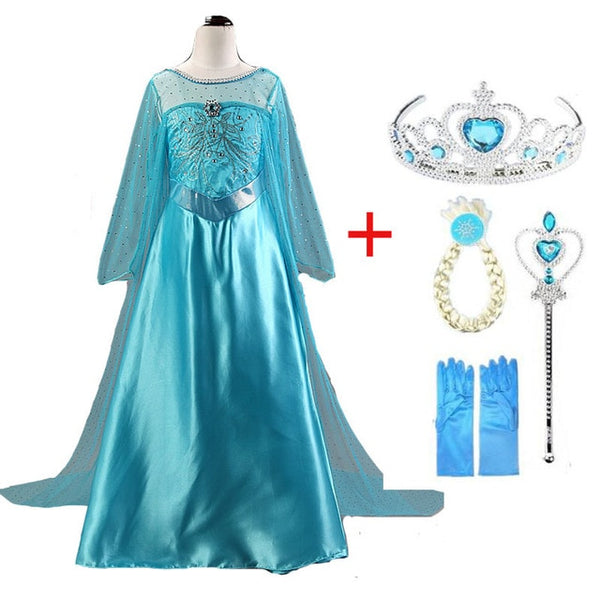 Girls Elsa Dress New Snow Queen Costumes For Kids