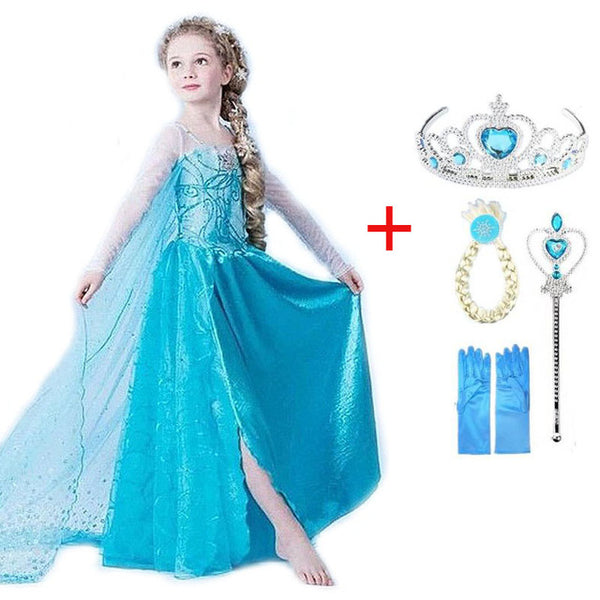 Girls Elsa Dress New Snow Queen Costumes For Kids