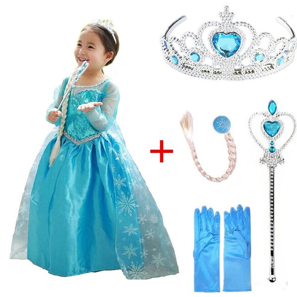 Girls Elsa Dress New Snow Queen Costumes For Kids