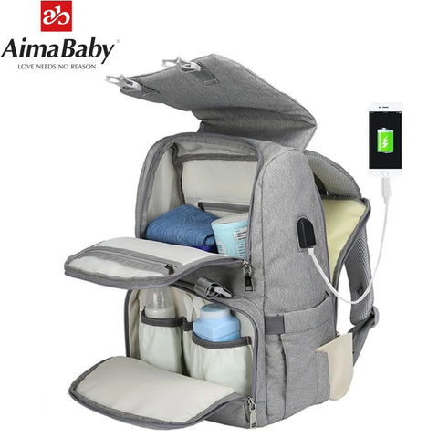 USB Interface Large Diaper Bag